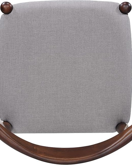 Christopher Knight Home Francie Fabric and Walnut Wood Dining Set, Light Grey / Walnut - LeafyLoom