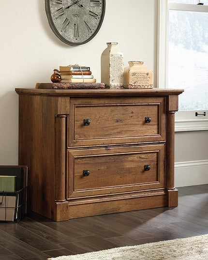 Sauder Palladia File Cabinet, Vintage Oak finish - LeafyLoom