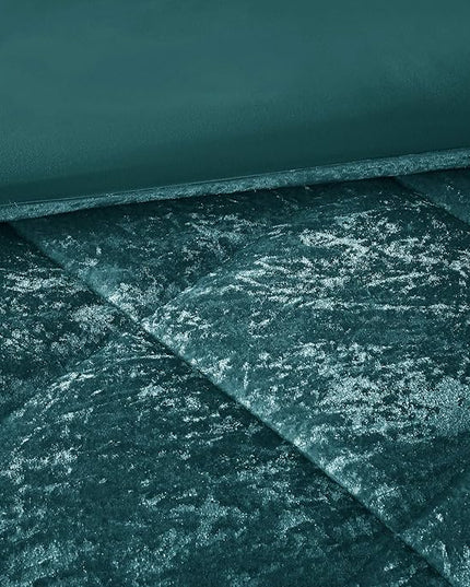 Intelligent Design King Duvet Cover Set, Velvet King Duvet Set, Luxury Diamond Quilting Teal Duvet Cover, Fluffy Duvet Cover with Decorative Pillow and 2 Shams, 4 Pieces, Teal, King/Cal King - LeafyLoom