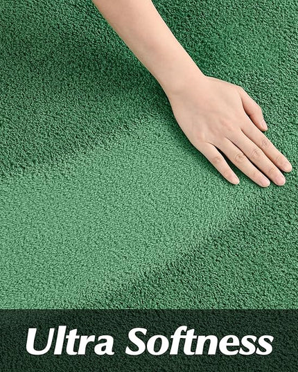 Round Area Rugs for Bedroom Living Room, 4x4 Green Super Soft Comfy Thickened Memory-Foam Indoor Circle Carpets, Modern Aesthetic Minimalist Carpet for Boys Girls Adults Nursery Home Décor - LeafyLoom