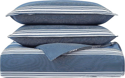 Nautica Comforter Set Reversible Bedding with Matching Sham, Stylish Home Decor, King, Craver Navy/White - LeafyLoom