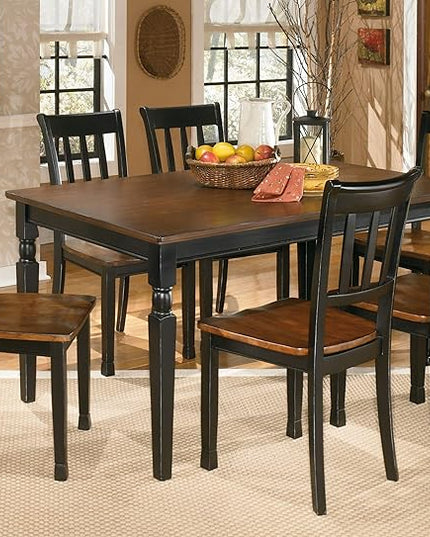 Signature Design by Ashley Owingsville Modern Farmhouse Dining Room Side Chair, Set of 2, Black and Brown - LeafyLoom