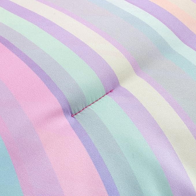 Btargot Super Soft 6 Pieces Gradient Wavy Line Comforter Set, Colorful Glitter Rainbow Star Pattern Bedding Set for Boys Girls Teens, Queen Pink Green - LeafyLoom