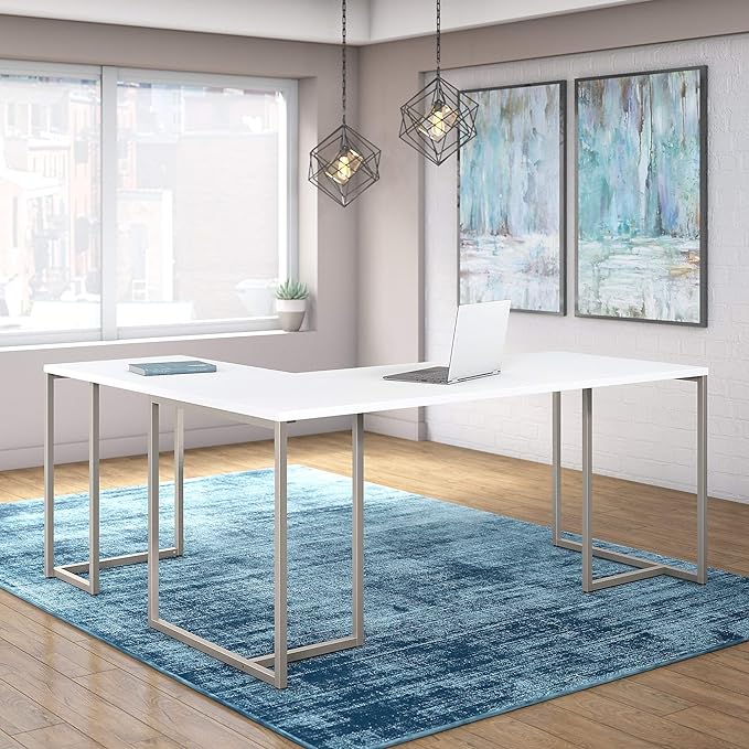 Bush Business Furniture Method Home Office Desk, 72W, White - LeafyLoom