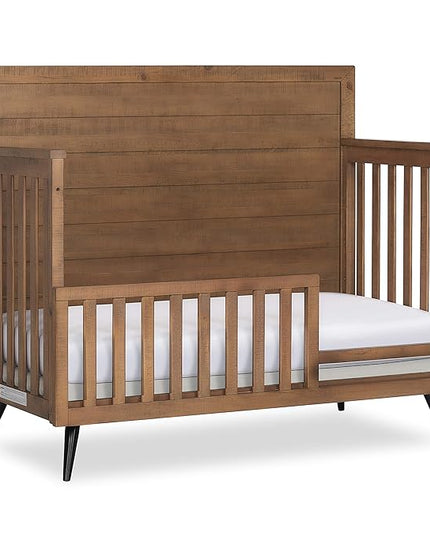 Evolur Stilnovo Mid Century Convertible Crib Toddler Guard Rail I Full Assembly I Lasting Quality - LeafyLoom