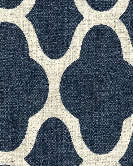 HomePop Parsons Classic Upholstered Accent Dining Chair, Set of 2, Navy and Cream Geometric - LeafyLoom