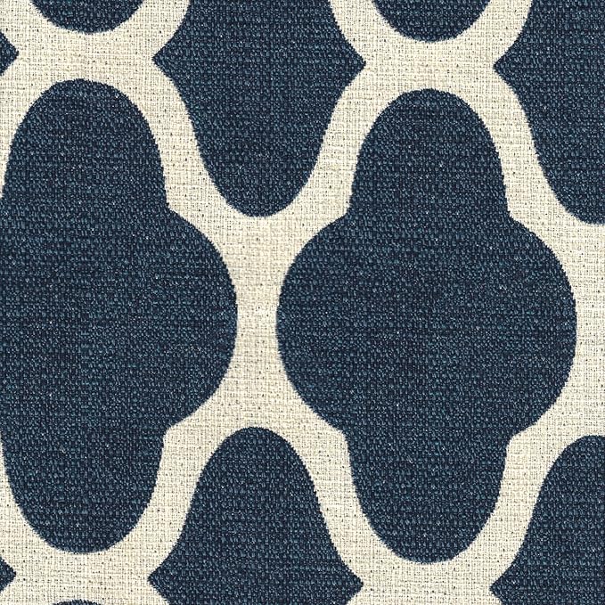 HomePop Parsons Classic Upholstered Accent Dining Chair, Set of 2, Navy and Cream Geometric - LeafyLoom