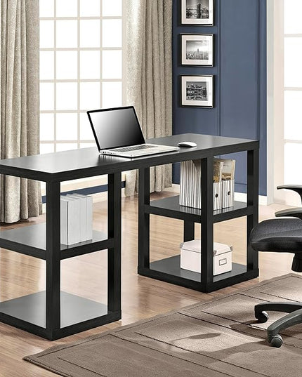 Ameriwood Home Deluxe Parsons Desk, Black Oak - LeafyLoom