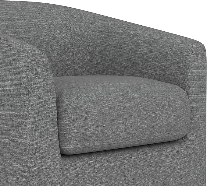 Sunny Heart Swivel Accent Chair, Fabric Swivel Barrel Chair, Swivel Club Chair with Wood Base, Modern Upholstered Armchair, Cozy Chairs for Living Room, Bedroom, Reading - LeafyLoom