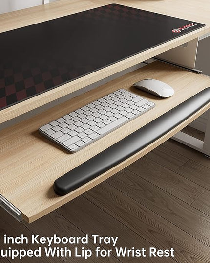 EUREKA ERGONOMIC Standing Desk Adjustable Height 61" Electric Sit Stand Computer Desk L Shaped with Keyboard Tray,Monitor Stand &LED, Dual Motor Memory Presets Sit to Desk Adjustable Desk, Right/Maple - LeafyLoom
