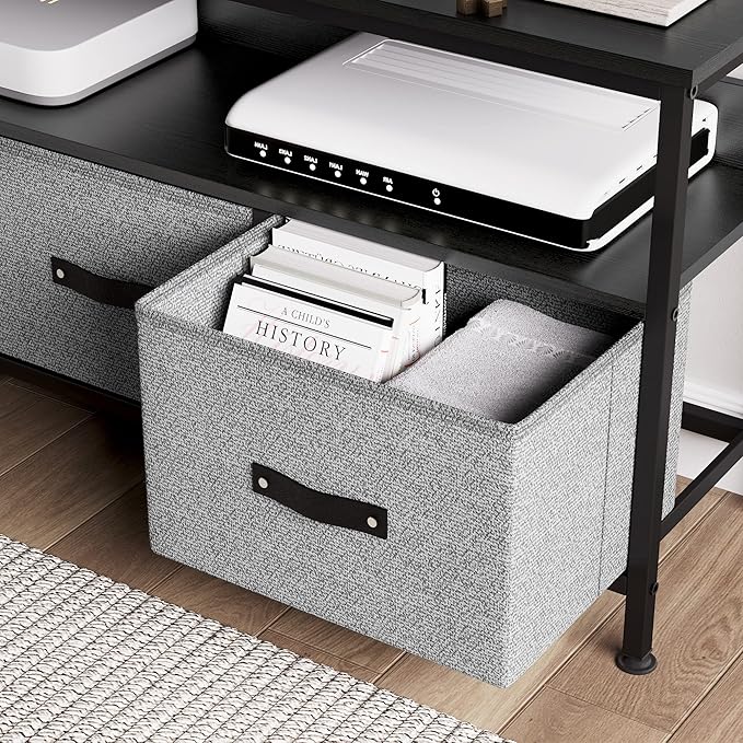 IDEALHOUSE Dresser TV Stand, Entertainment Center with Storage, 55 Inch TV Stand for Bedroom Small TV Stand Dresser with Drawers and Shelves, TV & Media Console Table Furniture for Living Room, Grey - LeafyLoom