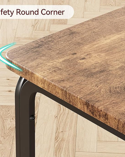 IDEALHOUSE Dining Table for 2, Small Table and Chairs Set of 2, Dinette Set for 2, Square Dinner Table Set, 3 Piece Kitchen & Dining Room Sets for Small Space, Apartment, Home Office, Rustic Brown - LeafyLoom