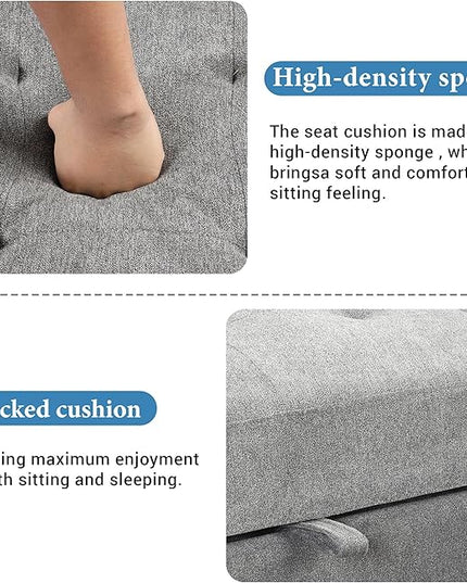 85.2“ L-Shape Sectional Sleeper Sofa with Pull out Bed and Drop Down Table, Velvet Upholstered Couch w/Storage Rack in Arm &USB Charge, for Living Room Apartment, 85.2 Inch, Gray - LeafyLoom