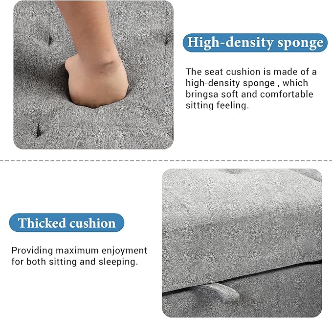 85.2“ L-Shape Sectional Sleeper Sofa with Pull out Bed and Drop Down Table, Velvet Upholstered Couch w/Storage Rack in Arm &USB Charge, for Living Room Apartment, 85.2 Inch, Gray - LeafyLoom