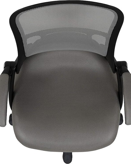 Flash Furniture Porter High-Back Swivel Office Chair with Adjustable Lumbar Support and Seat Height, Ergonomic Mesh Desk Chair with Flip-Up Armrests, Gray/Black - LeafyLoom