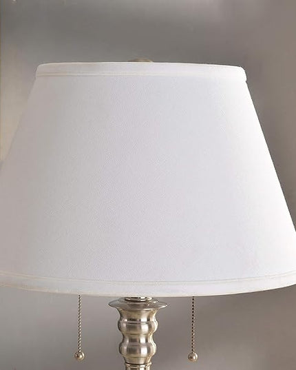 Kenroy Home 30437BS-OOR Spyglass Double Outlet Table Lamp with Brushed Steel Finish, Classic Style, 30.5" Height, 17" Width, 17" Depth - LeafyLoom