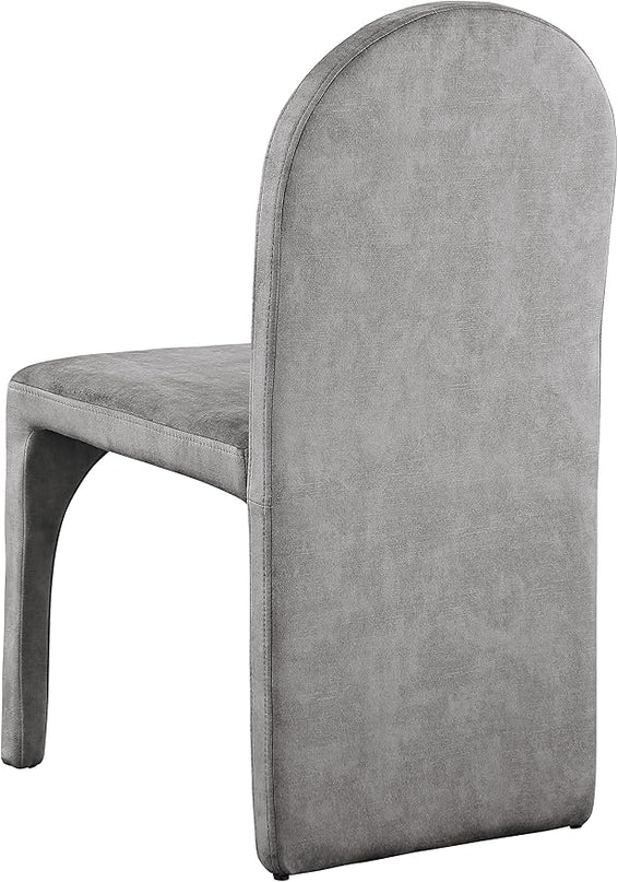 Meridian Furniture Summer Collection Modern | Contemporary Velvet Upholstered Dining Side Chair with Steel Frame, Set of 2, Grey - LeafyLoom