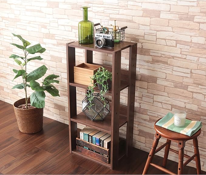 IRIS USA 3-Tier 16" Medium Open Wooden Bookshelf with Adjustable Shelves, Easy Assembly Bookcase Farmhouse Shelf for Small Spaces Bedroom Office Living Room Indoor, Brown - LeafyLoom