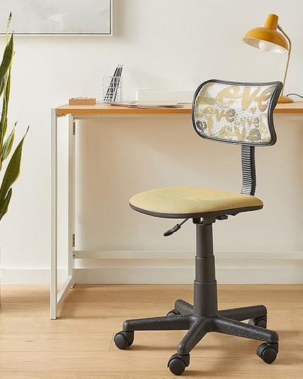 Printed Rolling Task Chair, Love Chair Mesh 21D x 21W x 28H in - LeafyLoom