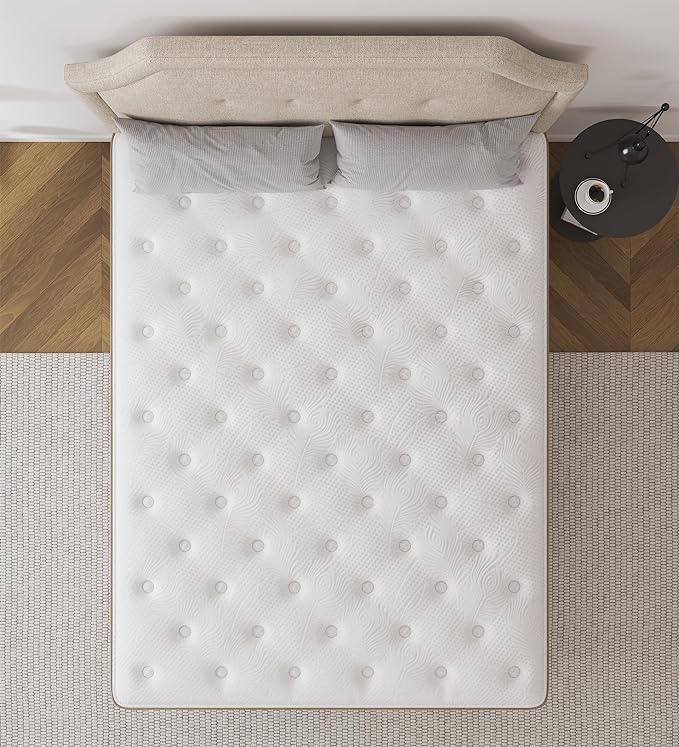 Full Size Mattresses,Hybrid 10 Inch Full Mattress in a Box,Memory Foam & Individually Pocket Spring for Pain Relief,Medium Firm White Full Mattresses,CertiPUR-US Certified. - LeafyLoom