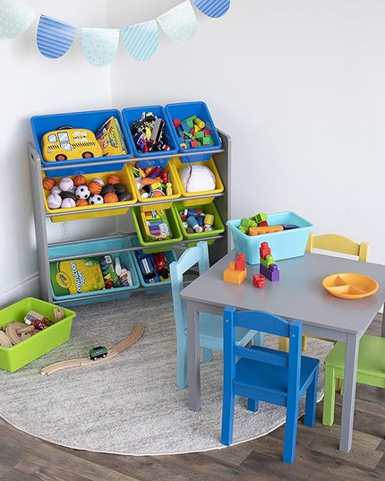 Humble Crew Toy Storage Organizer, Grey/Blue/Green/Yellow 34x11x31 inches,12x9x6 inches,16xx12x6 inches - LeafyLoom