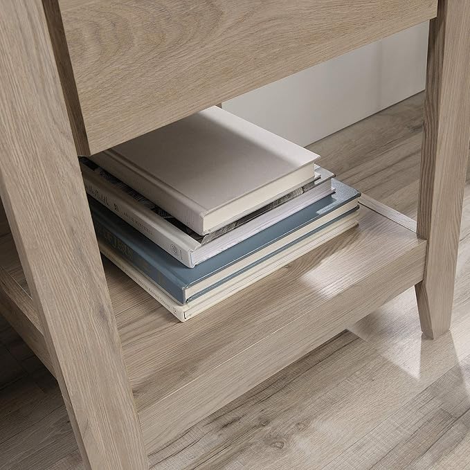 Sauder Summit Station Desk, L: 52.09" x W: 19.29" x H: 29.02", Laurel Oak finish - LeafyLoom