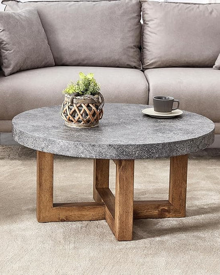 NicBex Dining Table Modern Round Retro Circular Coffee Table with A Diameter of 31.4 Inches, Made of MDF Material Suitable for Living Rooms Meeting Room Banquet Hall, Grey - LeafyLoom