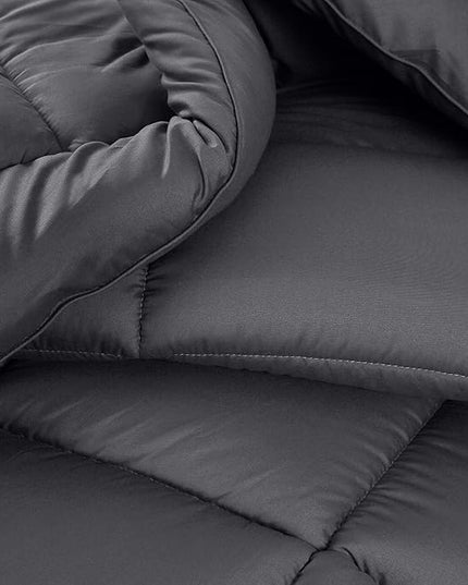 Utopia Bedding Twin Comforter Set Kids with 1 Pillow Sham, Bedding Comforter Sets, Down Alternative Grey Comforter, Soft and Comfortable, Machine Washable (Pack of 6) - LeafyLoom