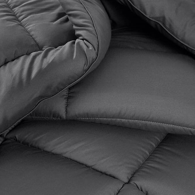 Utopia Bedding Twin Comforter Set Kids with 1 Pillow Sham, Bedding Comforter Sets, Down Alternative Grey Comforter, Soft and Comfortable, Machine Washable (Pack of 6) - LeafyLoom