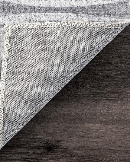 nuLOOM Kami Abstract Curves Machine Washable Ultra Thin Area Rug, 3' x 5', Light Grey - LeafyLoom