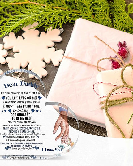 Dad Birthday Gift from Daughter - Acrylic Desk Decor for Home Office - LeafyLoom