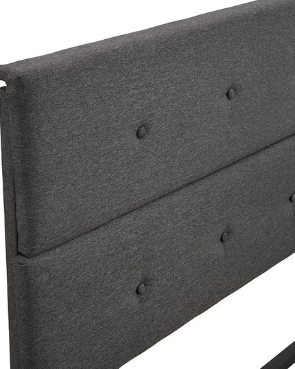 Upholstered Full Size Bed Gas Lift Up Storage Platform Bed Frame with Tufted Headboard Wooden Slat Support & Under Bed Storage, No Box Spring Needed - LeafyLoom