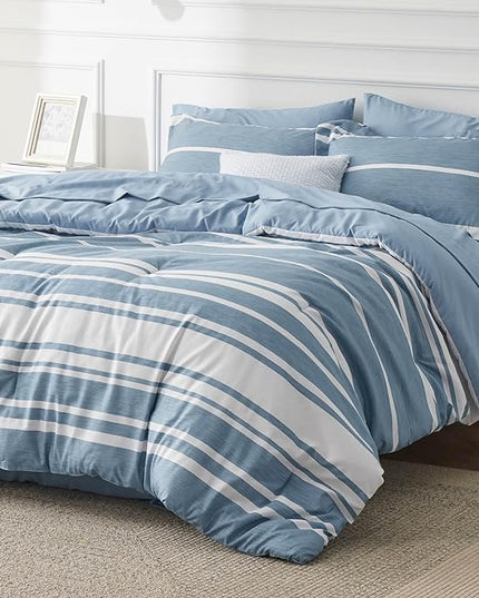Bedsure Twin Comforter Set with Sheets - 5 Pieces Twin Bedding Sets, Twin Bed in a Bag - LeafyLoom