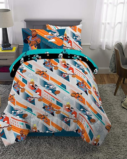 Franco Kids Bedding Super Soft Comforter and Sheet Set with Sham, 5 Piece Twin Size, Space Jam 2 A New Legacy - LeafyLoom