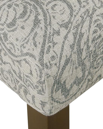 HomePop Parsons Classic Upholstered Accent Dining Chair, Set of 2, Gray and Cream - LeafyLoom