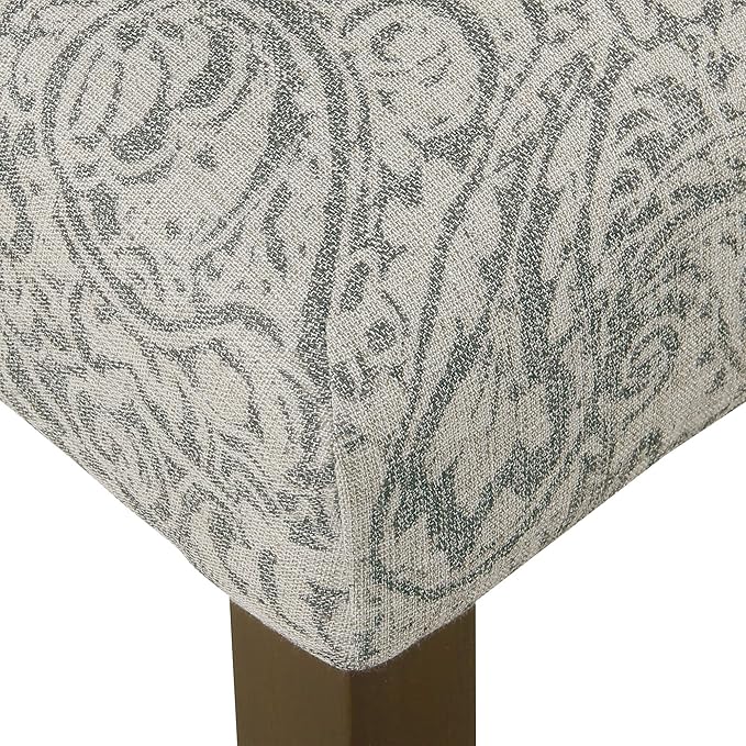 HomePop Parsons Classic Upholstered Accent Dining Chair, Set of 2, Gray and Cream - LeafyLoom