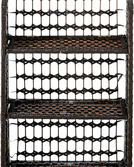 Oriental Furniture 33" Natural Fiber Shelving Unit - Mocha - LeafyLoom