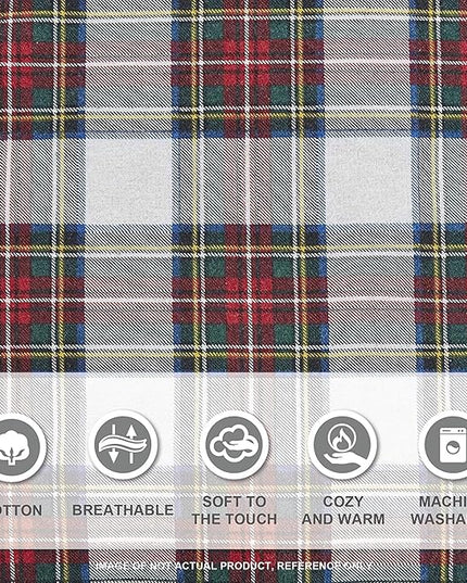 Comfort Spaces Cotton Flannel Breathable Warm Deep Pocket Sheets with Pillow Case Bedding, Full, Scottish Plaid Red, 4 Piece - LeafyLoom
