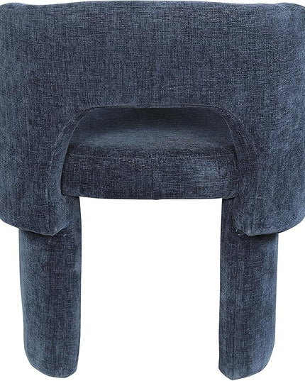 Meridian Furniture Emmet Collection Modern | Contemporary Dining Accent Chair with Rich Fabric, Steel Inner Frame, 26" W x 23.5" D x 30" H, Navy - LeafyLoom
