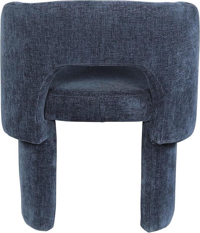 Meridian Furniture Emmet Collection Modern | Contemporary Dining Accent Chair with Rich Fabric, Steel Inner Frame, 26" W x 23.5" D x 30" H, Navy - LeafyLoom
