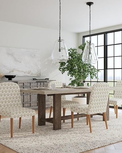 HomePop Classic Parsons Dining Chairs, Sage Paisley Medallion (Single Pack) - LeafyLoom