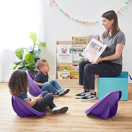 ECR4Kids Leaf Floor Seat, Rocker Chair, Purple, 6-Piece - LeafyLoom