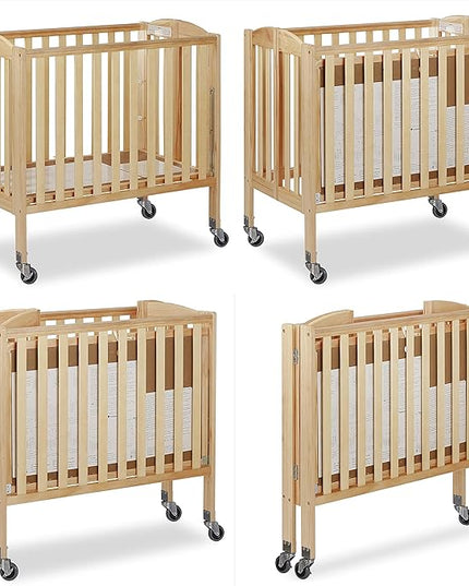 3-in-1 Folding Portable Crib, Natural, Large - LeafyLoom
