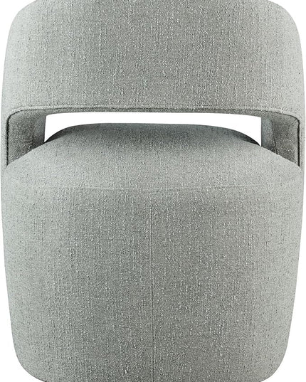 Dining Chairs with Casters Upholstered Modern Armchair with Rollers for Diningroom Bedroom Livingroom Reading Room, 32.25''H, Grey - LeafyLoom