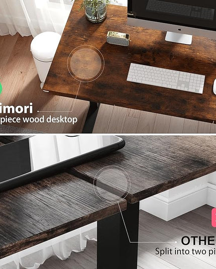 Electric Standing Desk with Drawer,48 x 24 Inches Standing Desk Adjustable Height Desk with 12W Wireless Charging,One-Piece Wooden Desktop Sit Stand Up Desk, Memory Home Office Desks - LeafyLoom