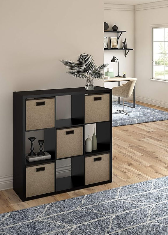 ClosetMaid 4593 Decorative Open Back 9-Cube Storage Organizer, Black - LeafyLoom