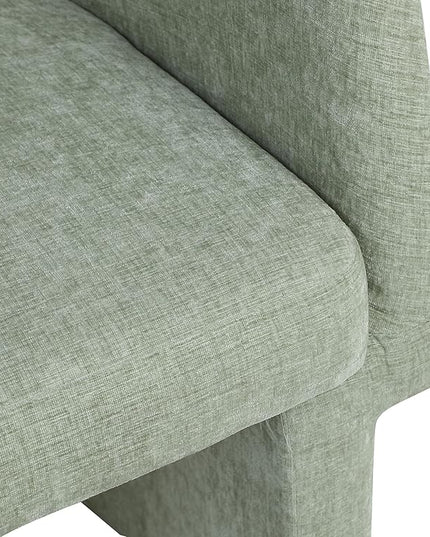 Meridian Furniture Emmet Collection Modern | Contemporary Dining Accent Chair with Rich Fabric, Steel Inner Frame, 26" W x 23.5" D x 30" H, Mint - LeafyLoom