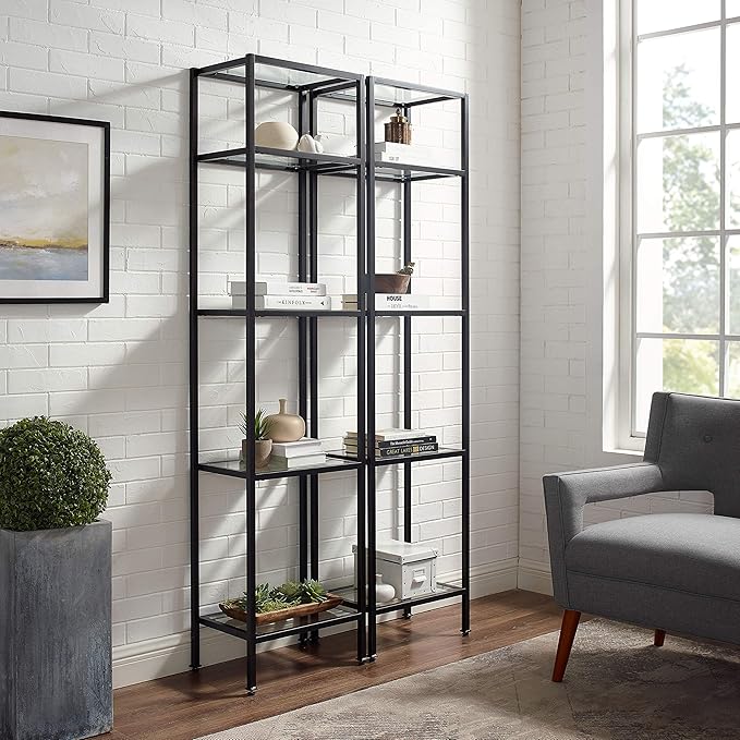 Crosley Furniture Aimee 2-Piece Narrow Etagere Set, Oil-Rubbed Bronze - LeafyLoom