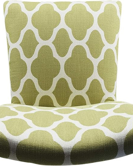 HomePop Parsons Classic Upholstered Accent Dining Chair, Set of 2, Green and Cream Geometric - LeafyLoom