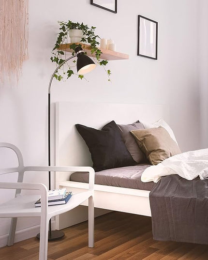 Brightech Avery Floor Lamp, Dimmable Standing Lamp With Sturdy Base, Floor Lamp for Over Chair Bedroom Reading, Modern LED Lamp for Living Rooms, Tall Lamp for Offices, Great Living Room Decor - Black - LeafyLoom